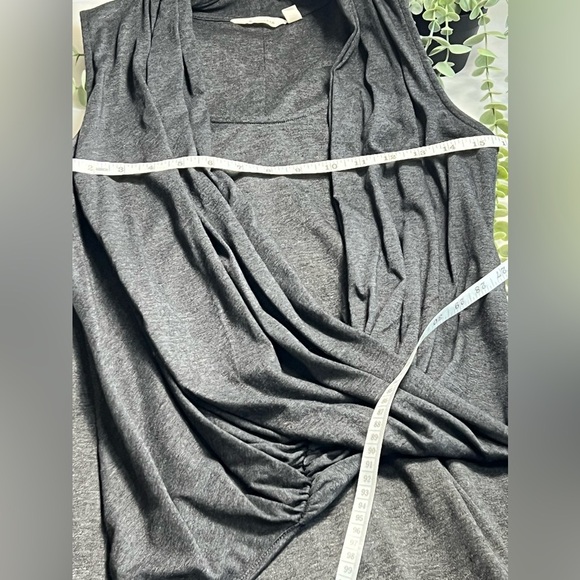 Athleta Draped Ruched Faux Wrap Dress Gray Medium Brand - Picture 10 of 12